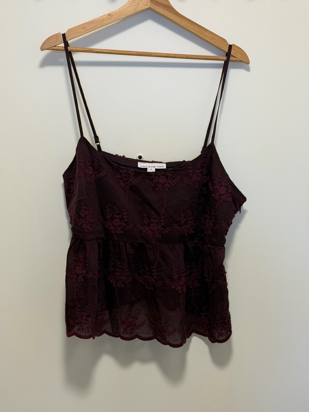 And Now this Burgundy/Plum Embroidered Cropped Camisole